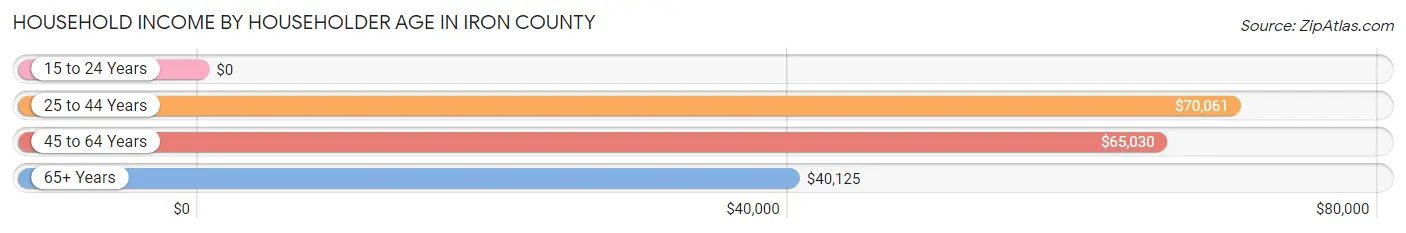 Household Income by Householder Age in Iron County