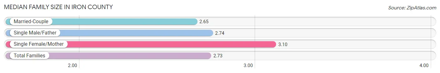 Median Family Size in Iron County