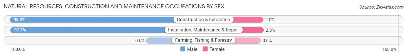Natural Resources, Construction and Maintenance Occupations by Sex in Keweenaw County