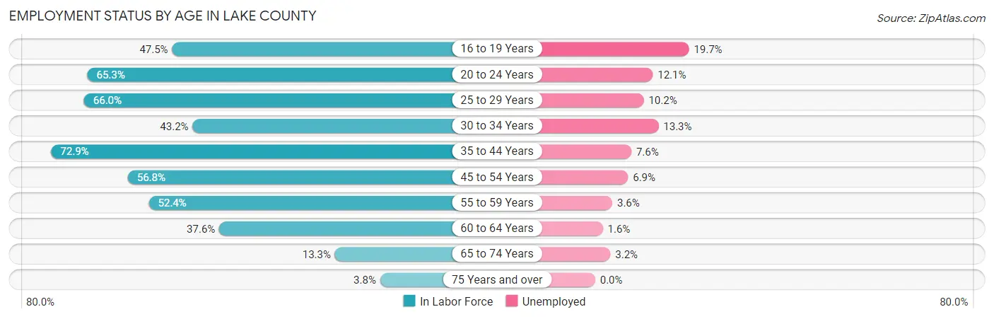 Employment Status by Age in Lake County
