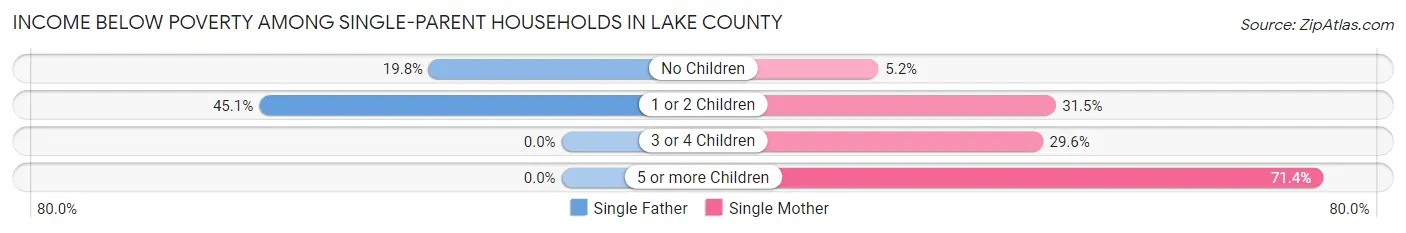 Income Below Poverty Among Single-Parent Households in Lake County