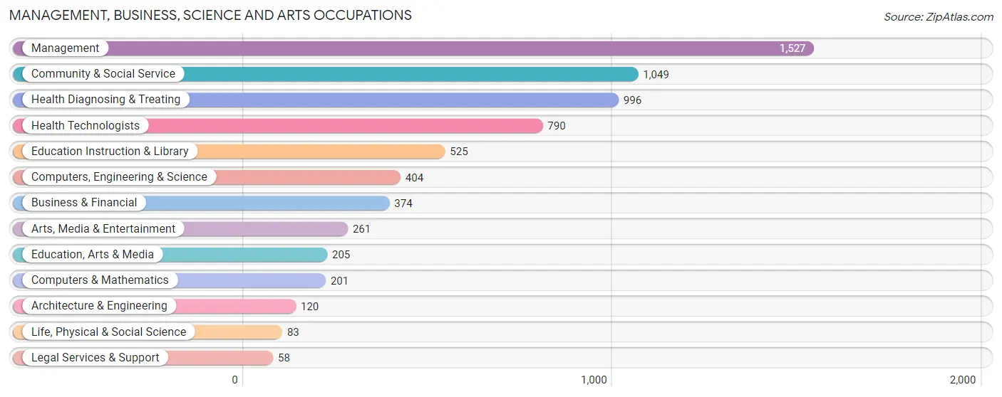 Management, Business, Science and Arts Occupations in Leelanau County