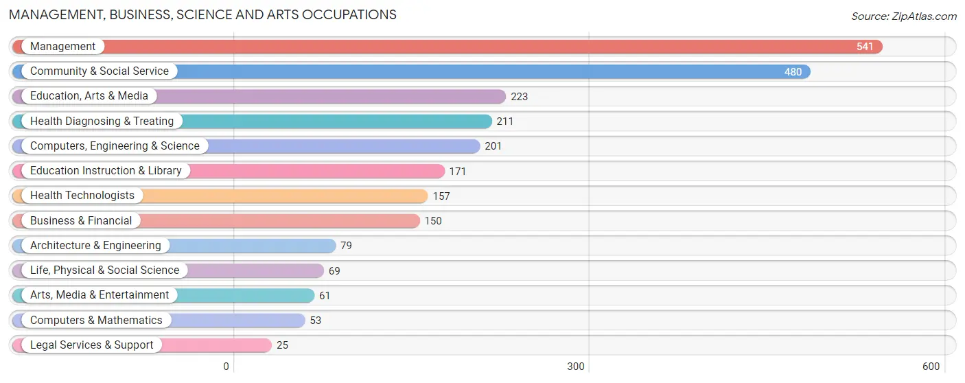 Management, Business, Science and Arts Occupations in Mackinac County