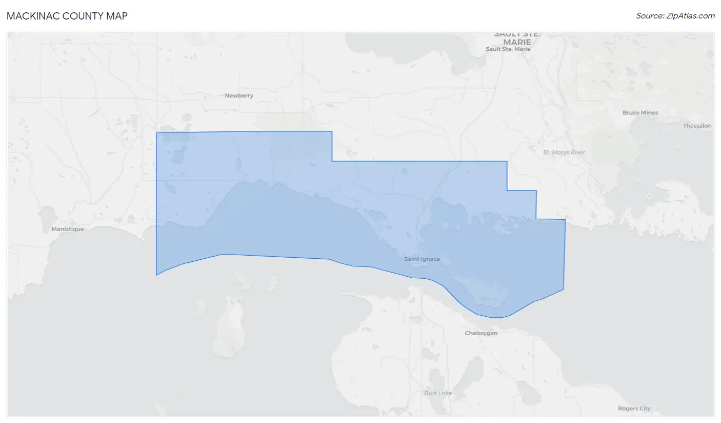 Mackinac County Map