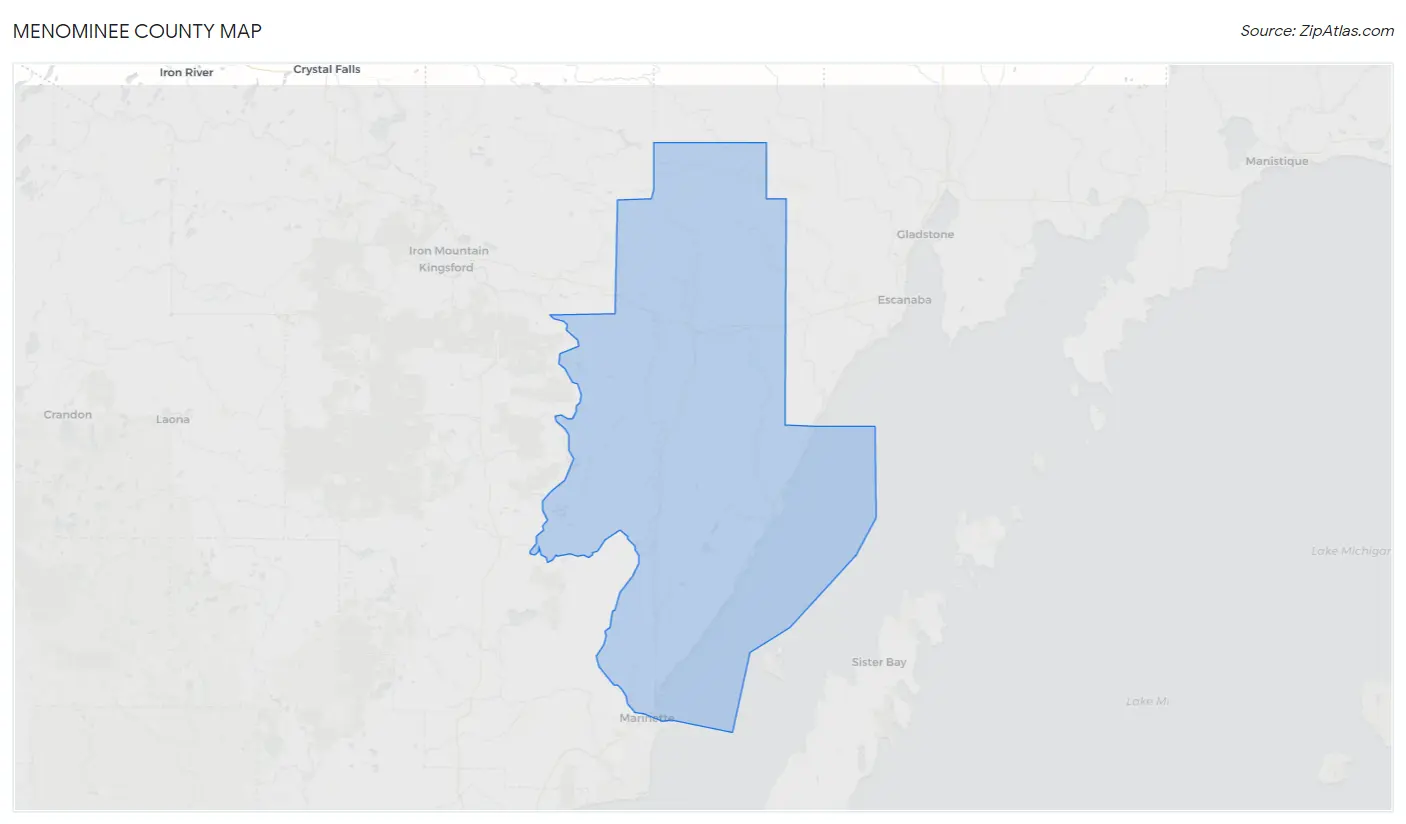 Menominee County Map