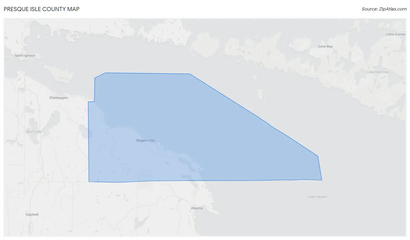 Presque Isle County Map