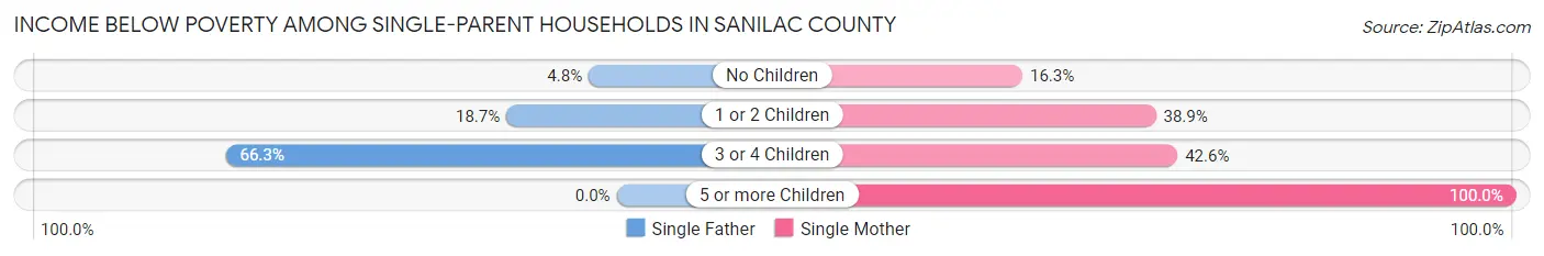 Income Below Poverty Among Single-Parent Households in Sanilac County