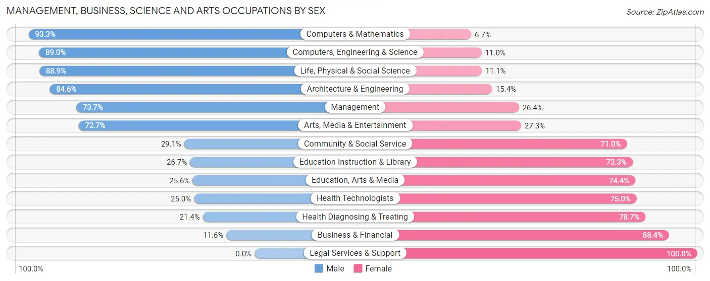 Management, Business, Science and Arts Occupations by Sex in Big Stone County