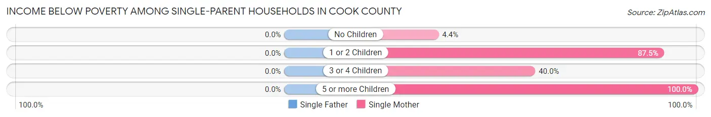 Income Below Poverty Among Single-Parent Households in Cook County