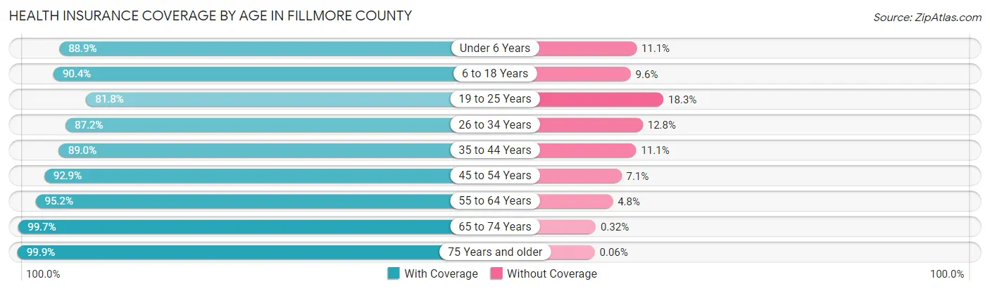 Health Insurance Coverage by Age in Fillmore County