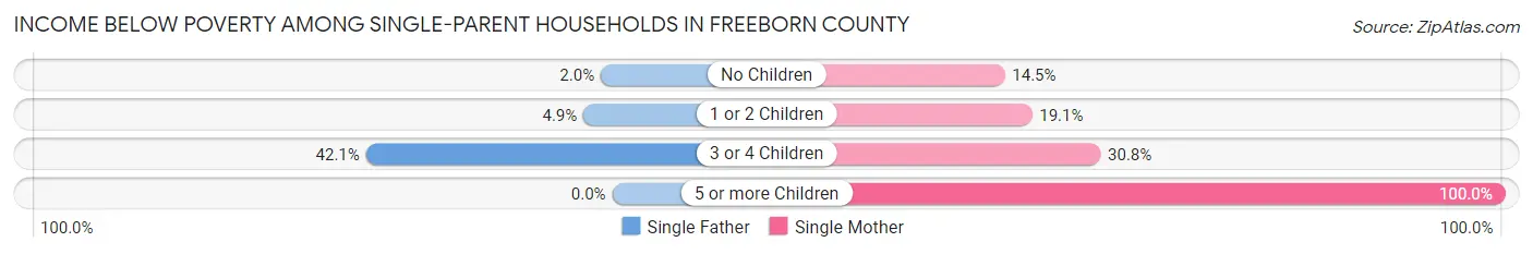 Income Below Poverty Among Single-Parent Households in Freeborn County