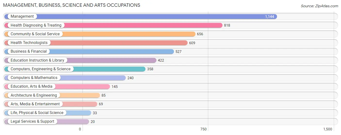 Management, Business, Science and Arts Occupations in Houston County