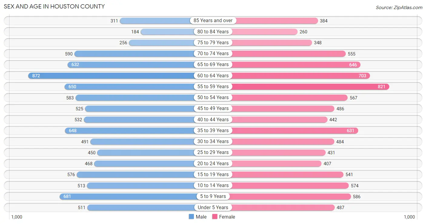 Sex and Age in Houston County