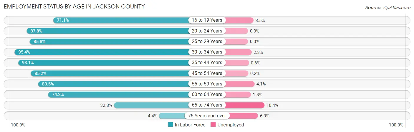 Employment Status by Age in Jackson County