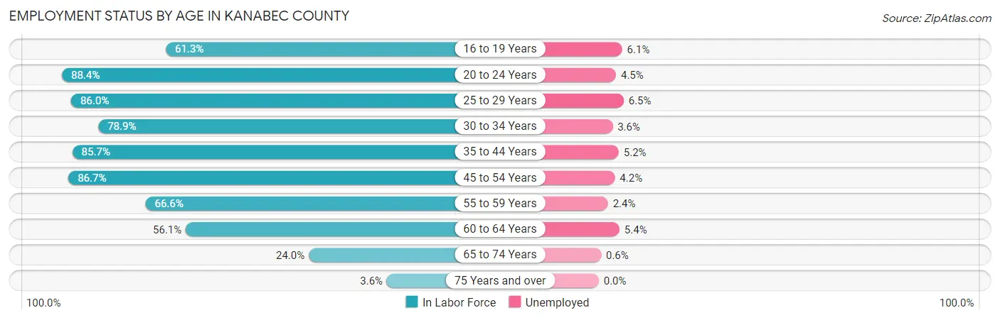 Employment Status by Age in Kanabec County