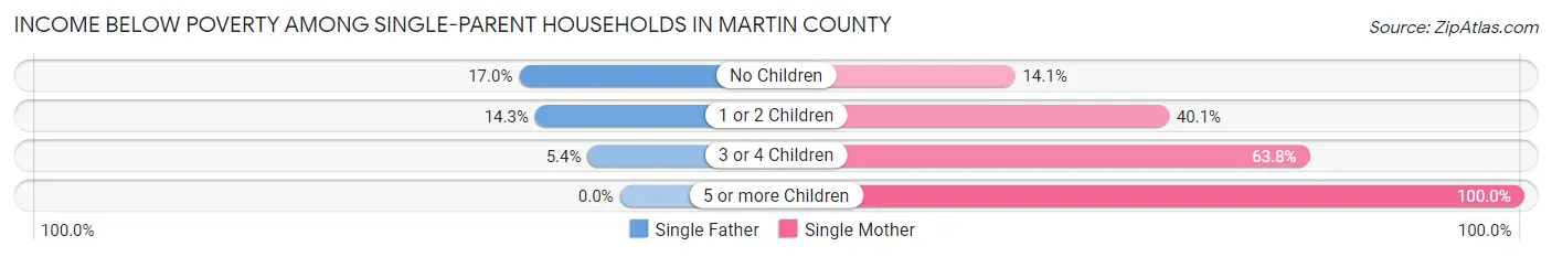 Income Below Poverty Among Single-Parent Households in Martin County