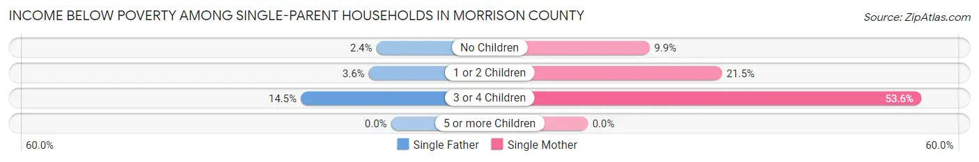 Income Below Poverty Among Single-Parent Households in Morrison County