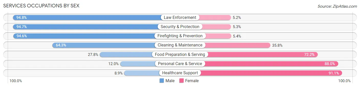 Services Occupations by Sex in Morrison County