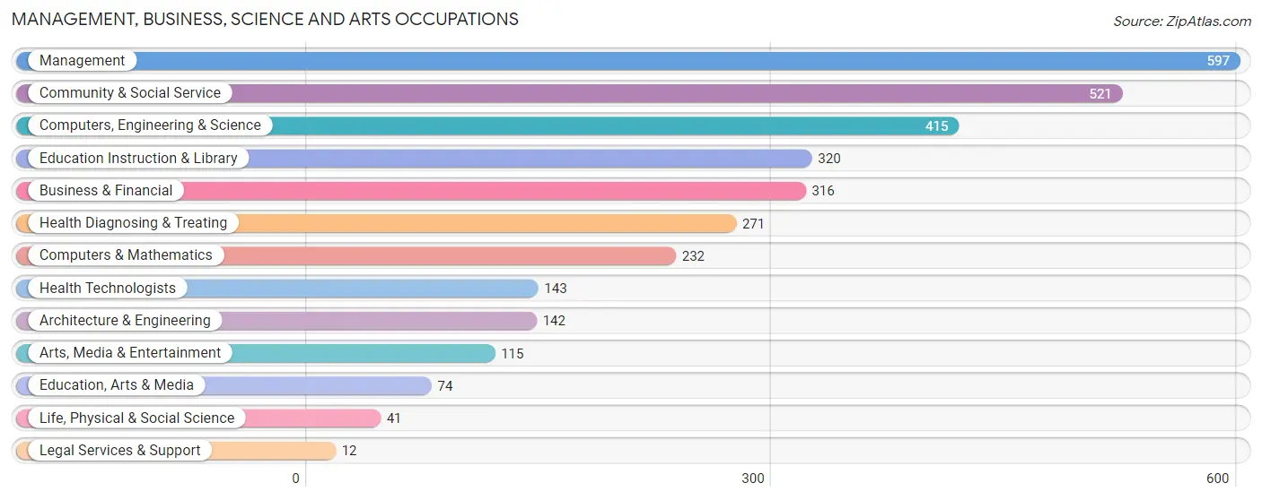 Management, Business, Science and Arts Occupations in Pennington County