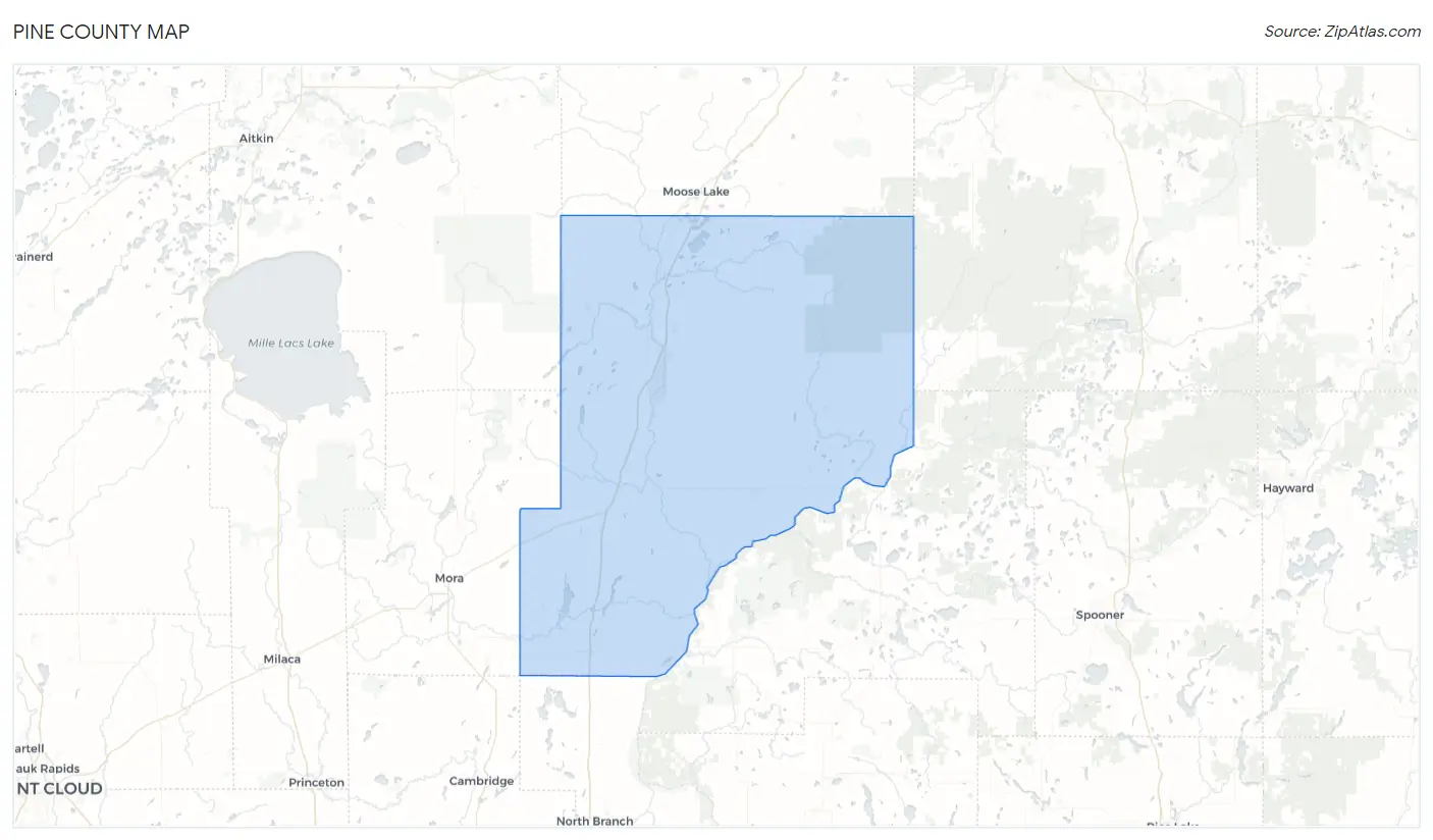 Pine County Map