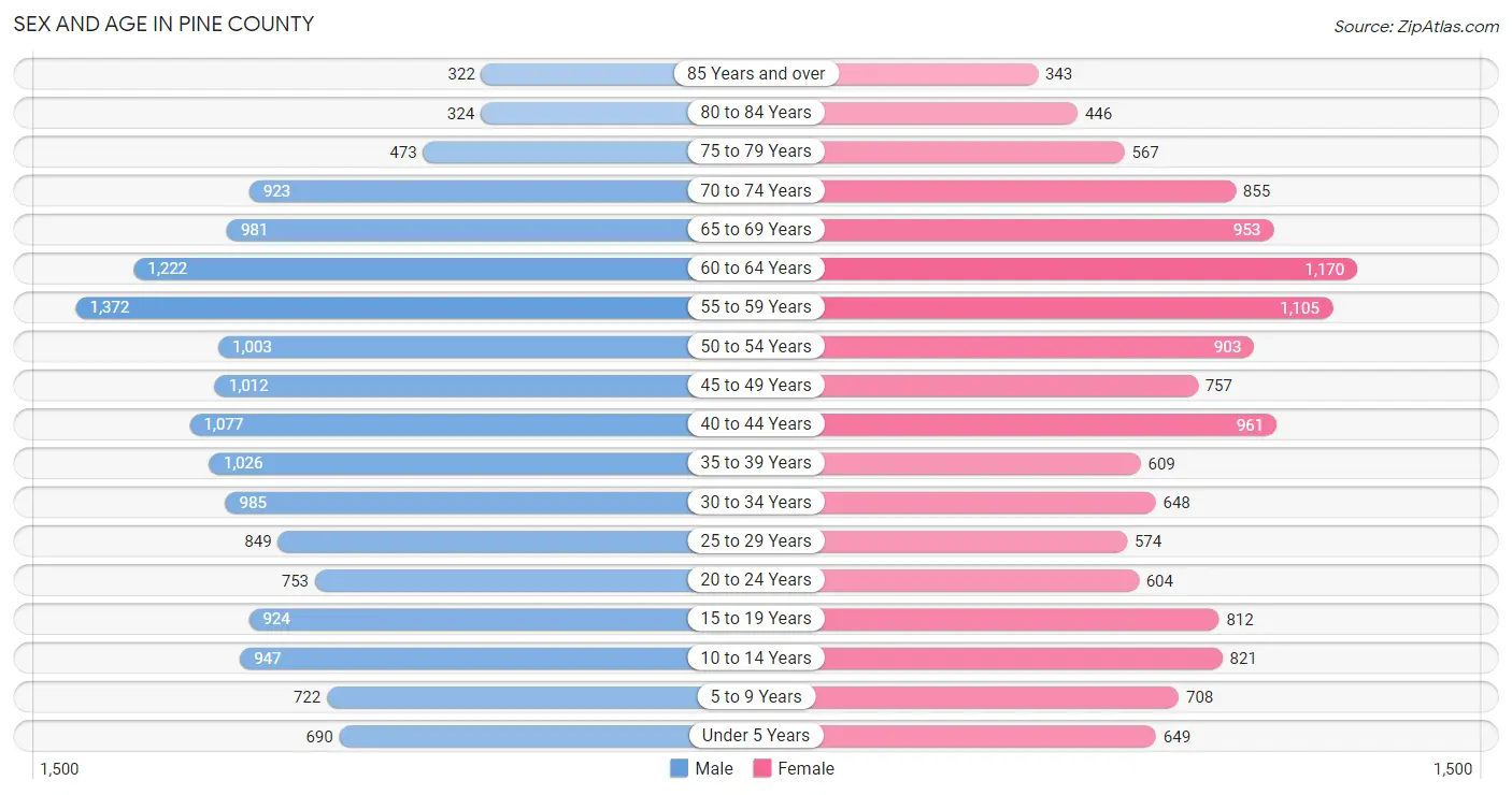 Sex and Age in Pine County