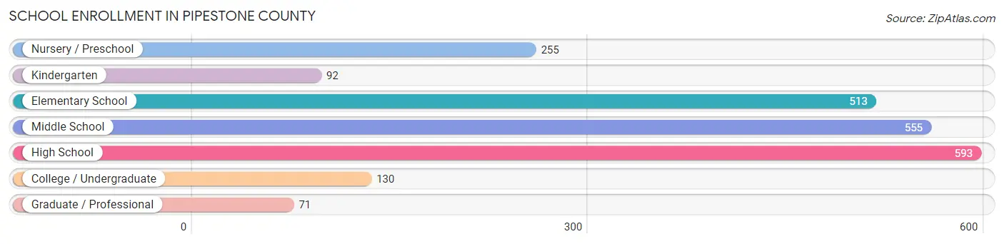 School Enrollment in Pipestone County