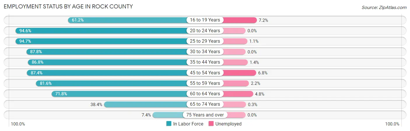 Employment Status by Age in Rock County