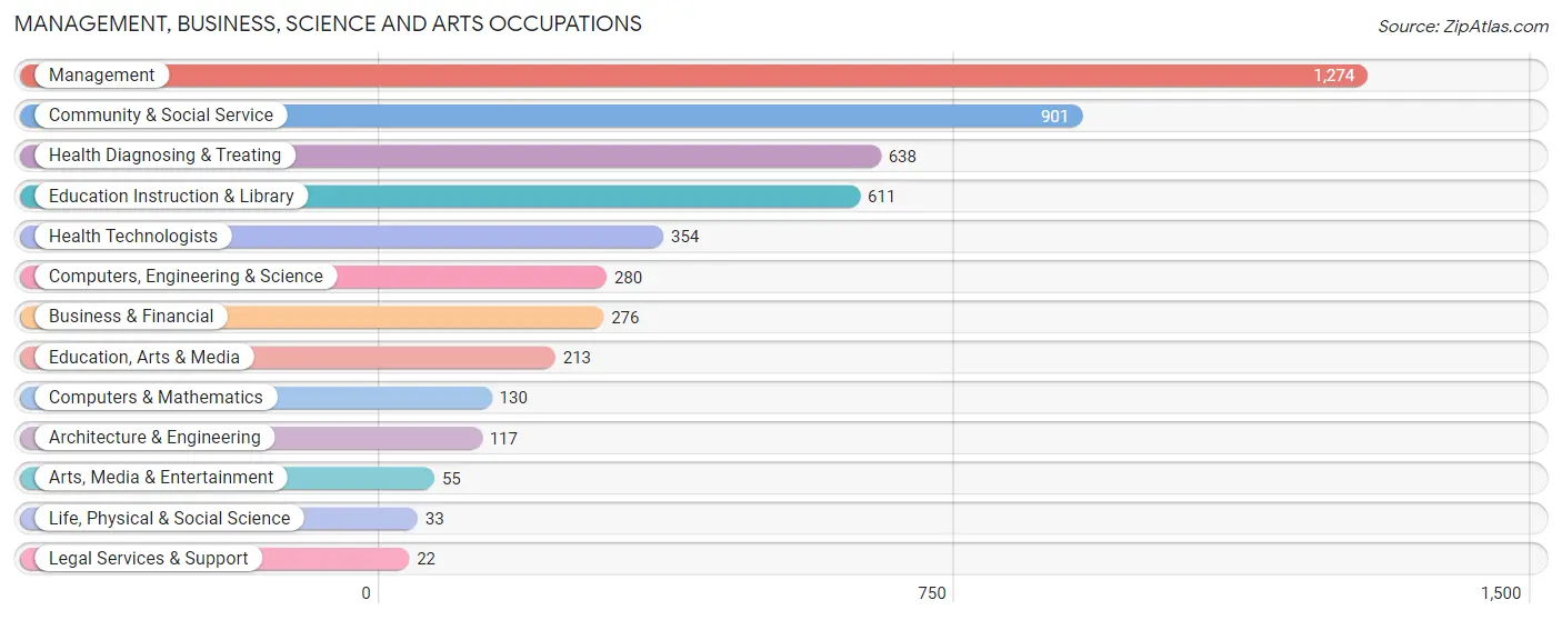 Management, Business, Science and Arts Occupations in Todd County