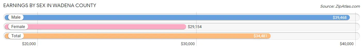 Earnings by Sex in Wadena County