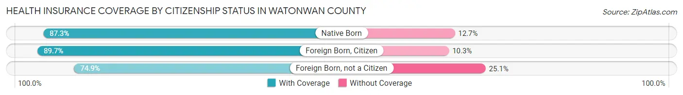 Health Insurance Coverage by Citizenship Status in Watonwan County