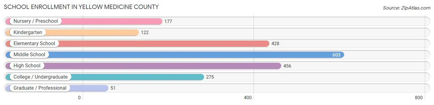 School Enrollment in Yellow Medicine County