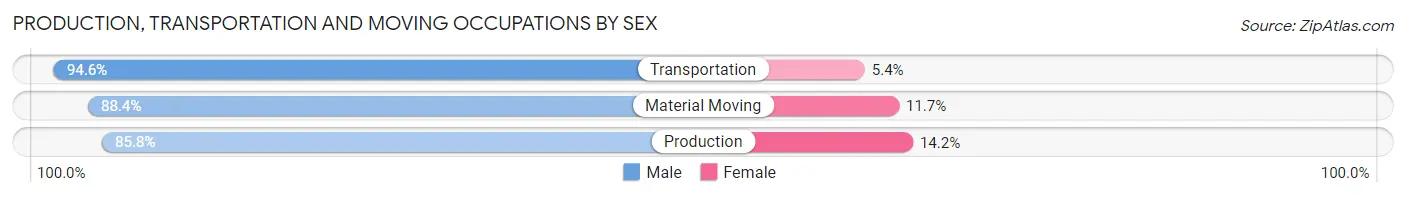 Production, Transportation and Moving Occupations by Sex in Andrew County