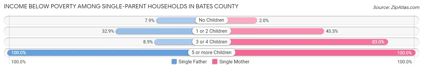 Income Below Poverty Among Single-Parent Households in Bates County