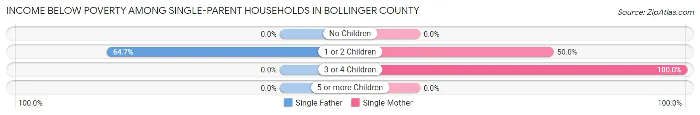 Income Below Poverty Among Single-Parent Households in Bollinger County