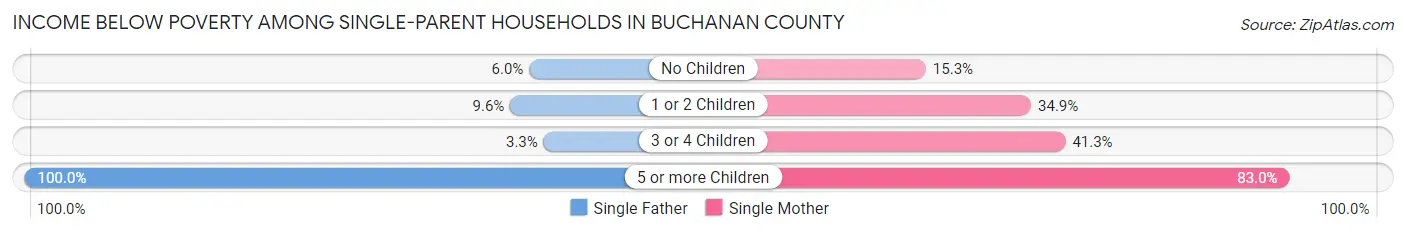 Income Below Poverty Among Single-Parent Households in Buchanan County