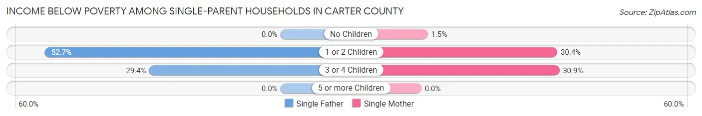 Income Below Poverty Among Single-Parent Households in Carter County