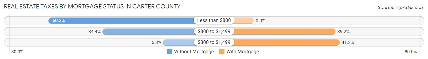 Real Estate Taxes by Mortgage Status in Carter County