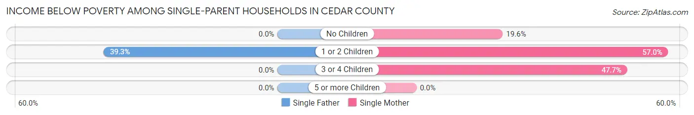Income Below Poverty Among Single-Parent Households in Cedar County