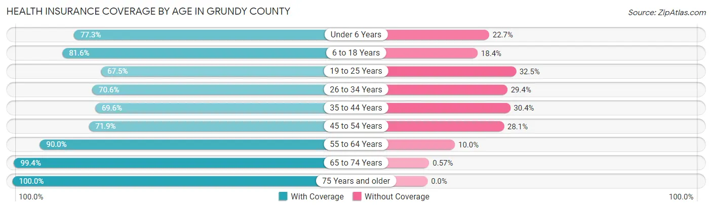Health Insurance Coverage by Age in Grundy County