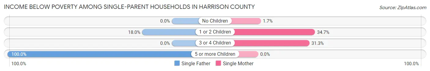 Income Below Poverty Among Single-Parent Households in Harrison County