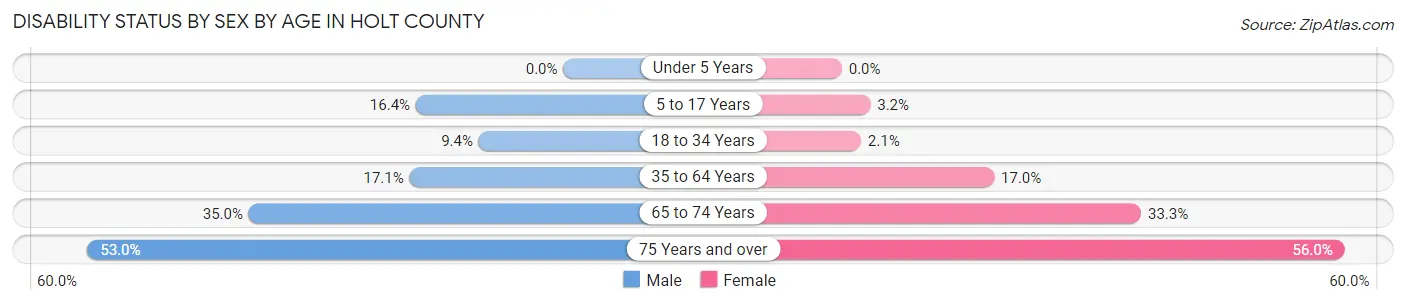 Disability Status by Sex by Age in Holt County