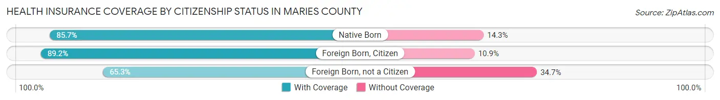 Health Insurance Coverage by Citizenship Status in Maries County