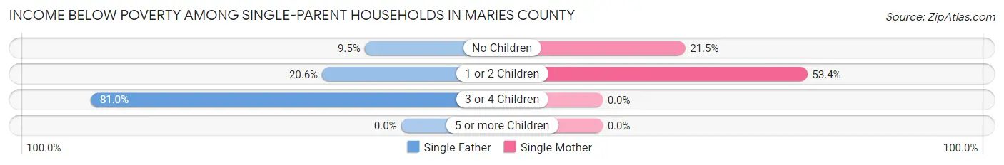 Income Below Poverty Among Single-Parent Households in Maries County