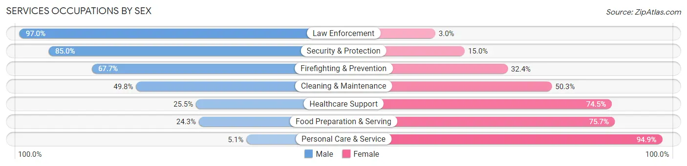 Services Occupations by Sex in McDonald County