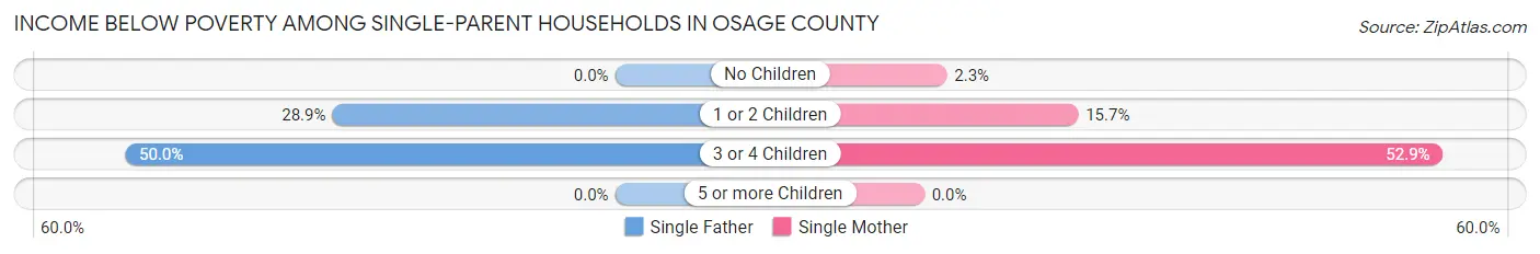 Income Below Poverty Among Single-Parent Households in Osage County