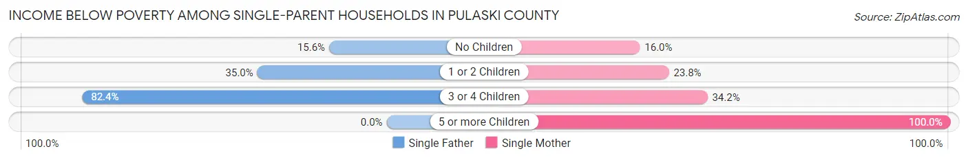 Income Below Poverty Among Single-Parent Households in Pulaski County