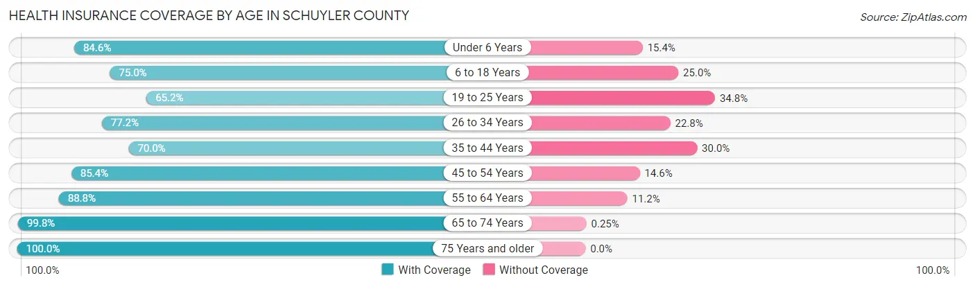 Health Insurance Coverage by Age in Schuyler County