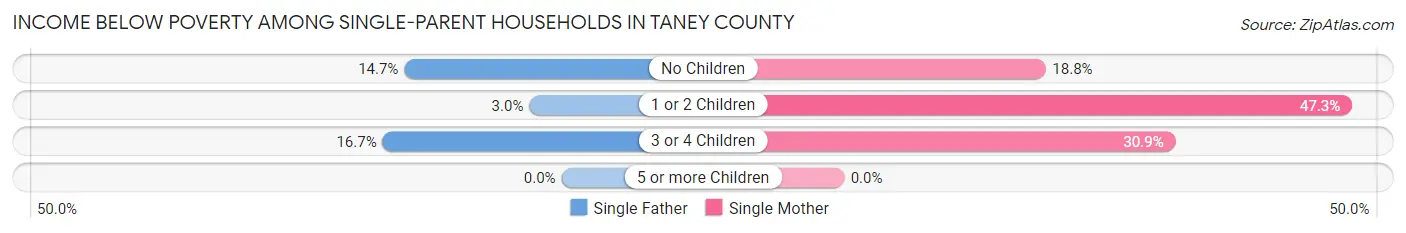 Income Below Poverty Among Single-Parent Households in Taney County