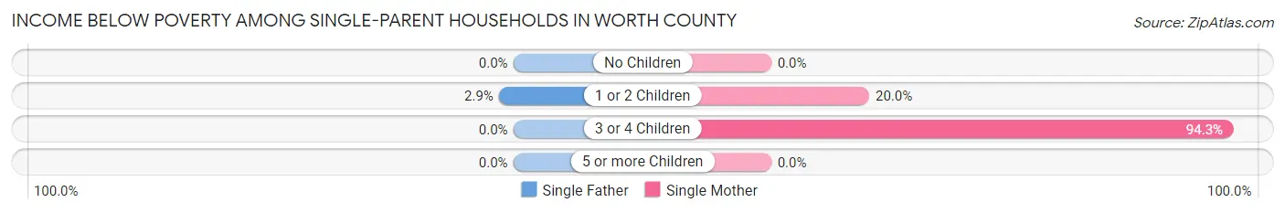 Income Below Poverty Among Single-Parent Households in Worth County