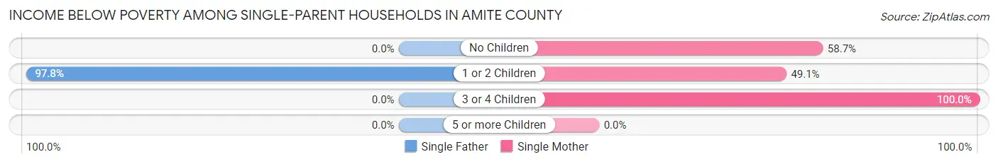 Income Below Poverty Among Single-Parent Households in Amite County